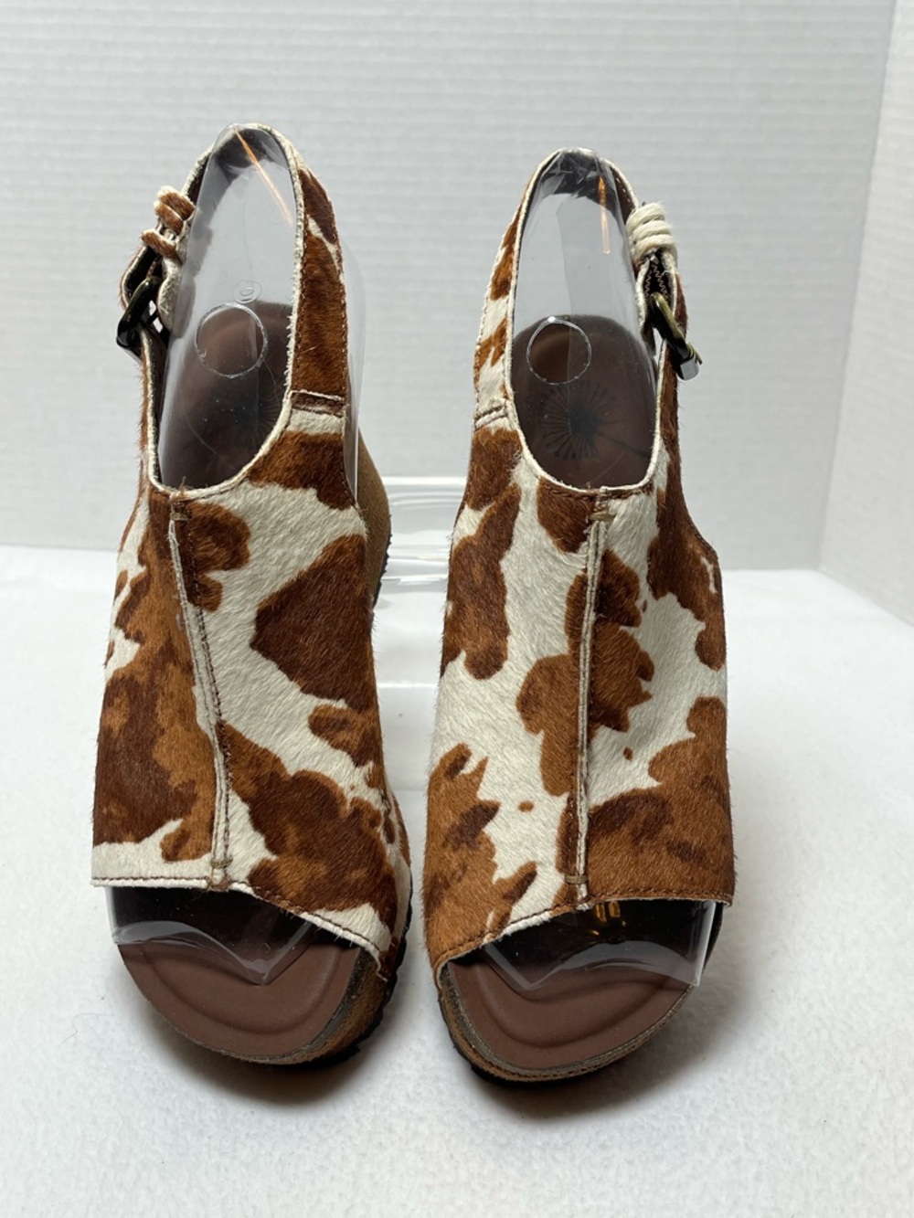 OTBT Jaunt Slingback Wedge Sandals Cow Calf Hair Size 6 - Picture 3 of 14